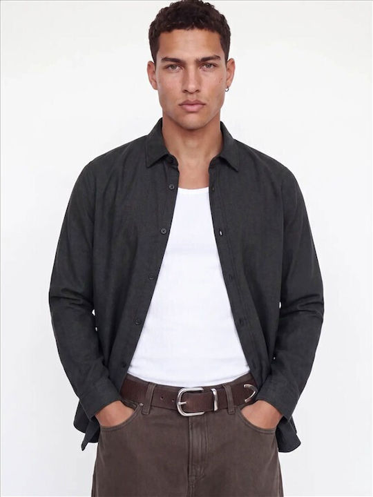 Jack & Jones Melange Melange Τζιν Πουκάμισο Regular Fit Black