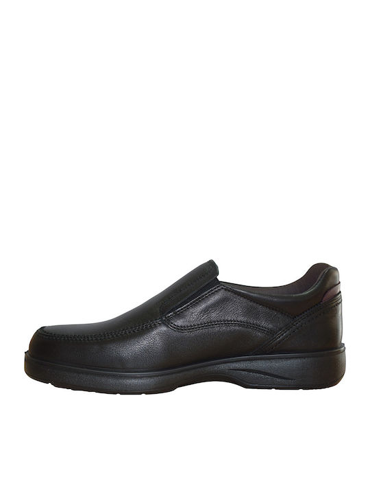 Leather Men's Casual Anatomic Black Shoes