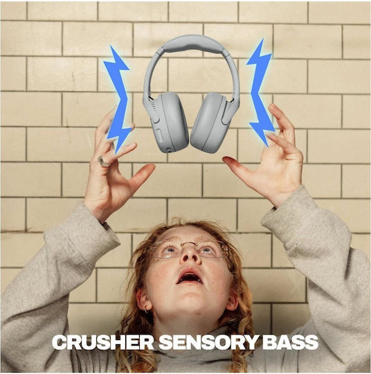 Skullcandy Crusher 720 Kabellose / Verkabelte On Ear Kopfhörer mit 65 Stunden Wiedergabezeit Grau