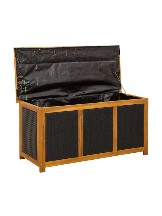 vidaXL Outdoor Storage Box Rattan 185lt Black