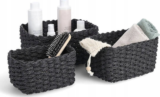 Zeller Black Storage Basket 3 Pieces