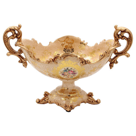 Keskor Regal Διακοσμητικό Μπωλ Πολυρητίνης Καφέ 40x18x24cm