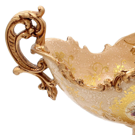 Keskor Regal Διακοσμητικό Μπωλ Πολυρητίνης Καφέ 40x18x24cm