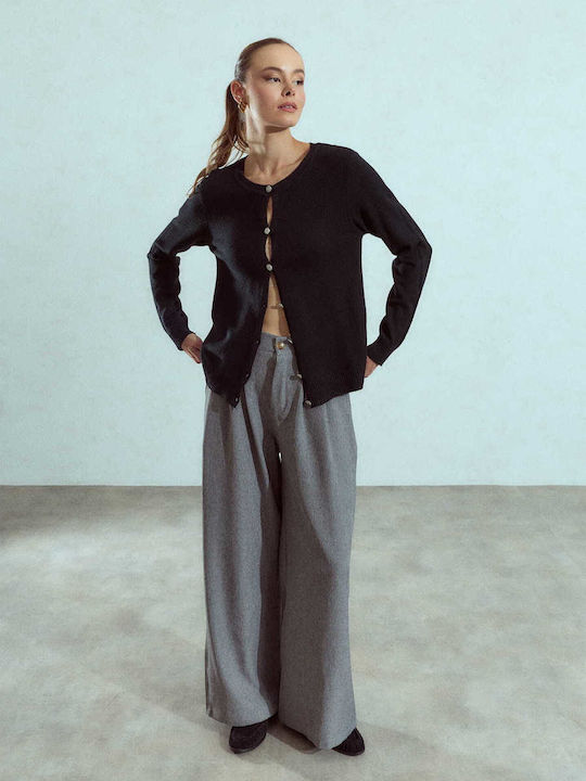 Celestino Cardigan Pentru Femei Strass Cu Nasturi Negru