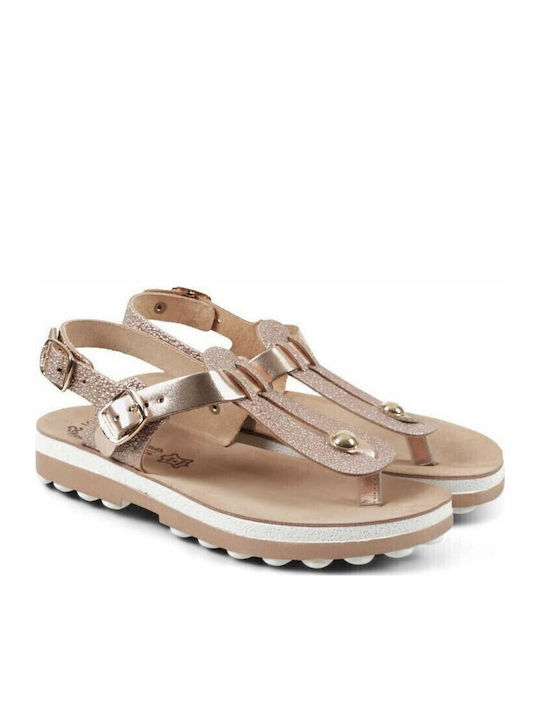 Marlena Leather Women's Sandals Plain Rose Gold