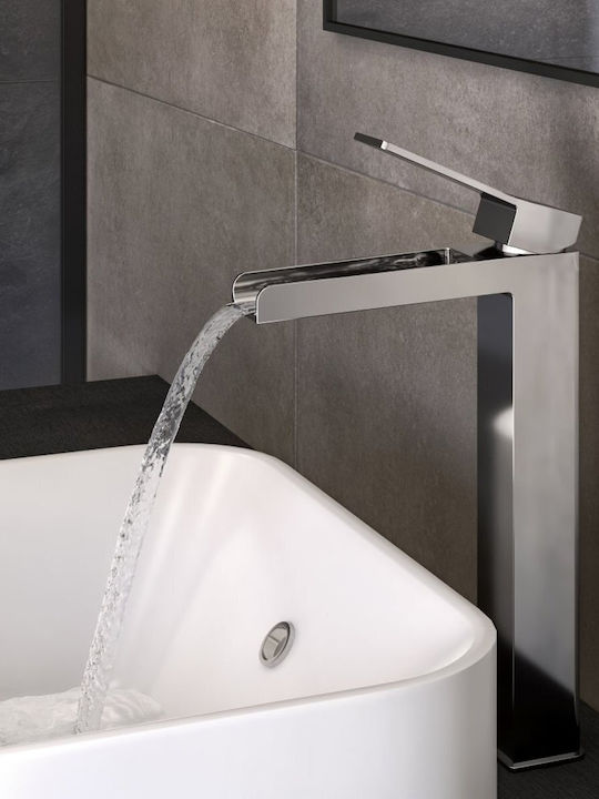Sensea Studio Cascade Baterie de chiuvetă amestecare înaltă argintie