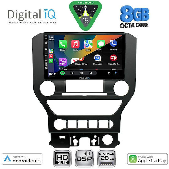 Digital IQ Car Audio System for Ford Mustang 2015-2020 Bluetooth USB WiFi GPS Apple CarPlay Android Auto with 9" Touch Screen