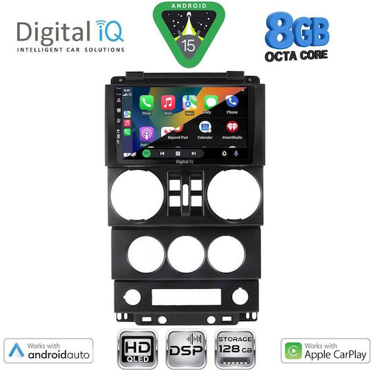 Digital IQ Автомобилна Аудио Система за Jeep Wrangler 2006-2011 Bluetooth USB Вграден Wi-Fi GPS Apple CarPlay Android Auto с Touch Screen 9"
