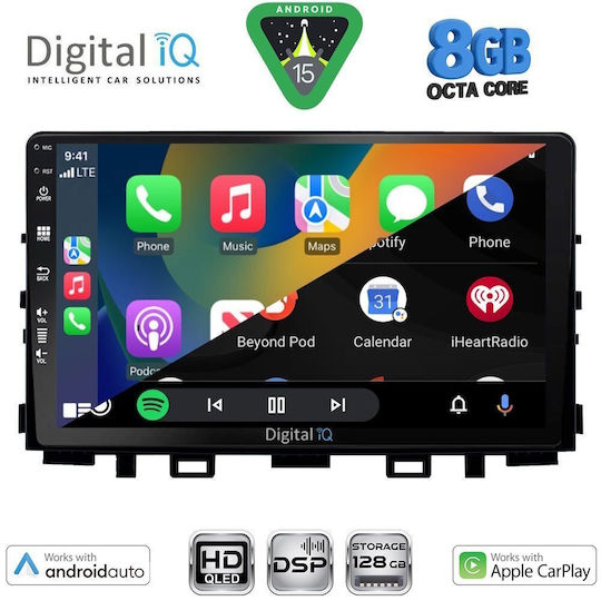 Digital IQ Автомобилна Аудио Система за Kia Rio / Stonic (Bluetooth/USB/WiFi/GPS/Apple CarPlay/Android Auto) с Touch Screen 9"