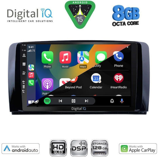 Digital IQ Автомобилна Аудио Система за Mercedes-Benz R-Class 2006-2015 (Bluetooth/USB/Вграден Wi-Fi/GPS/Apple CarPlay/Android Auto) с Touch Screen 9"