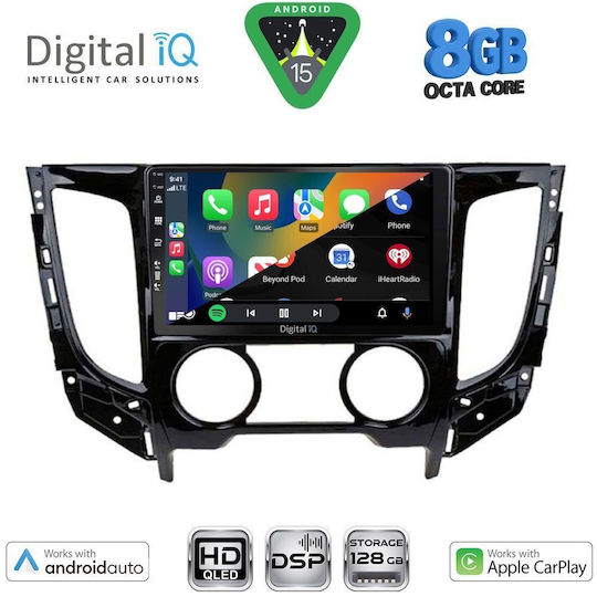 Digital IQ Автомобилна Аудио Система за Mitsubishi L200 2015-2019 с A/C (Bluetooth/USB/Вграден Wi-Fi/GPS/Apple CarPlay/Android Auto) с Touch Screen 9"