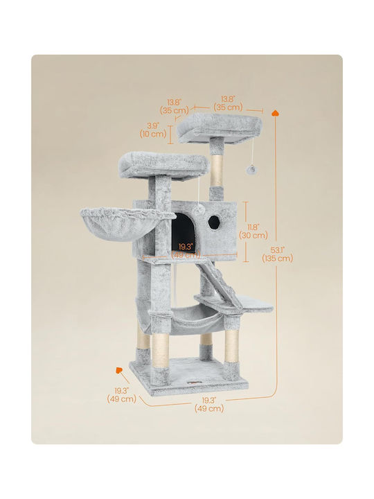 Feandrea Kratzbaum Beitrag Weiß 49x49x135cm
