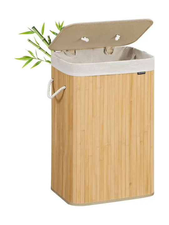 Songmics Coș de rufe Bambus Pliabil 72 l cu Capac 40x30x60 cm Bej Songmics Coș de rufe Bambus Pliabil 72 l cu Capac 40x30x60 cm Bej