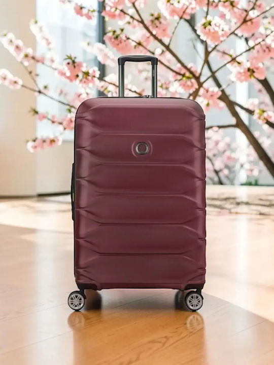 Delsey Meteor Suitcases Hard Burgundy Set 3pcs