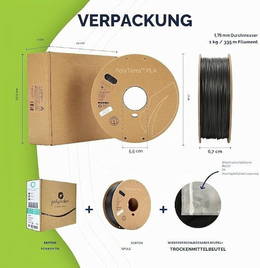 Filament PLA Pentru Imprimantă 3D 1.75mm Gri 1kg