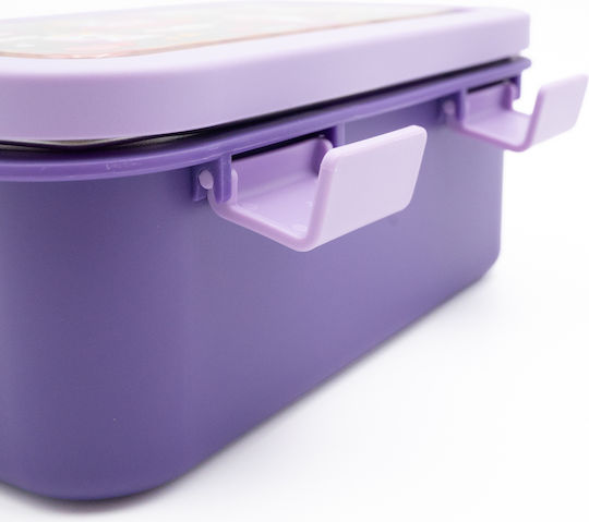 Sidirela Happy Unicorns Edelstahl Kinderlebensmittelbehälter Abendessen-Set Einhörner 0,5 Liter Thermisch Lila