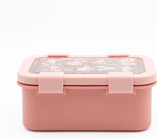 Sidirela Happy Garden Edelstahl Kinderlebensmittelbehälter Abendessen-Set 0.5Liter Thermisch Rosa