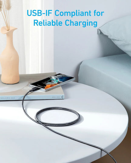 Anker Cable USB-C male - USB-C PD Μαύρο 0.9m A81F5H11