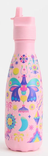 Chilly's Rostfreier Stahl Kinder Trinkflasche mit Stroh Mystic Garden 350ml
