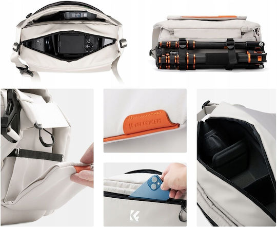 K&F Concept Τσάντα Χιαστή Φωτογραφικής Μηχανής Λευκή