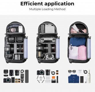 K&F Concept Beta Τσάντα Χιαστή Φωτογραφικής Μηχανής Μαύρη
