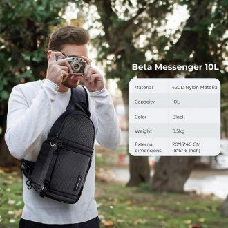 K&F Concept Beta Τσάντα Χιαστή Φωτογραφικής Μηχανής Μαύρη