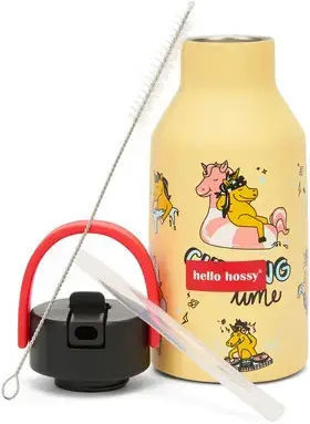 Hello Hossy Kinder Trinkflasche Einhörner Gelbe 350ml