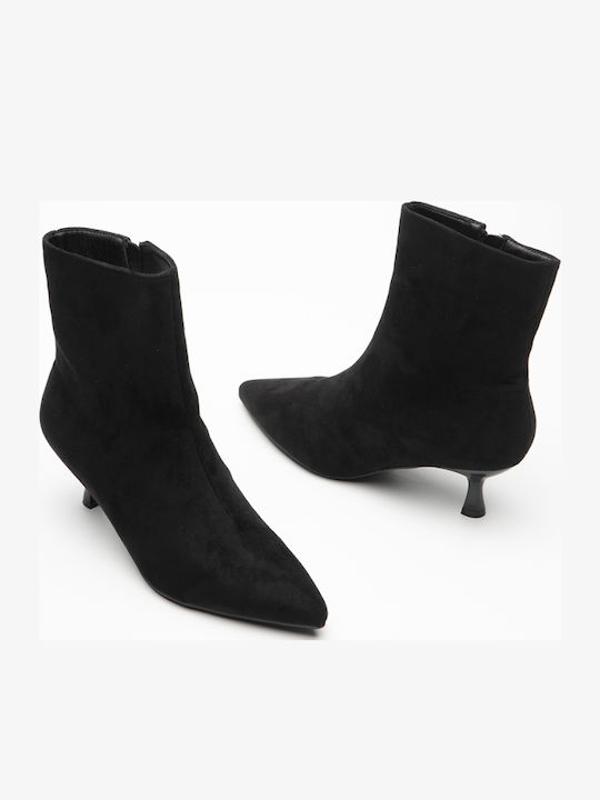Wildleder Stiefeletten Damen Schwarz