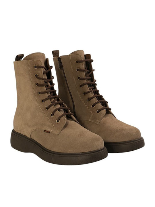 Suede Women's Ankle Boots Brown