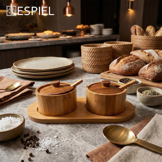 Espiel Кутия за подправки от бамбук бежова Espiel Кутия за подправки от бамбук бежова