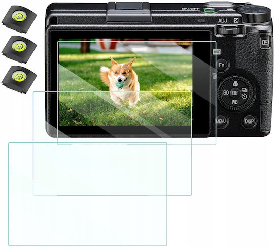 K&F Set of 3 Screen Protectors Tempered Glass 9H 3 Cold Shoe Covers Ricoh GR III K&F Concept SKU.2197