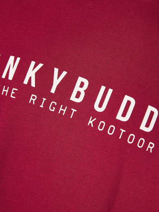 Funky Buddha Long Sleeve Burgundy Blouse