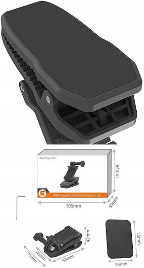 Sunnylife Action Cameras Support Base Mj950 Backpack Mount for GoPro / DJI / Xiaomi / SJCam