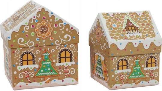 Decorațiuni De Sărbători Colecția Home Styling Cutii De Crăciun În Formă De Casă Set 2 Bucăți