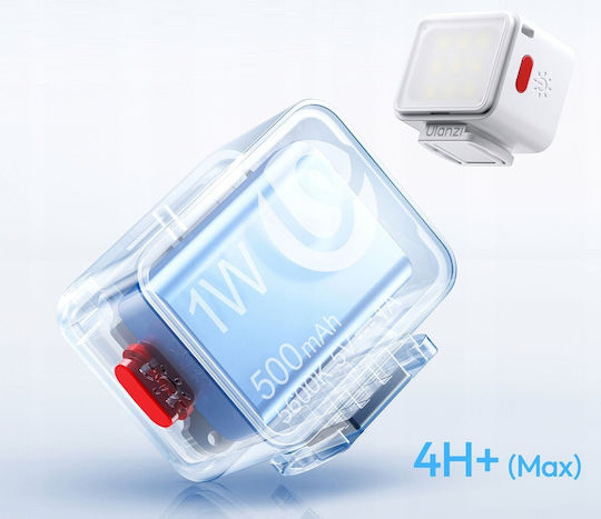 Magnetischer Led-Blitz + Iso-Phone Kamera Videokamera Halterung 1w 500mah Dg01 Weiß