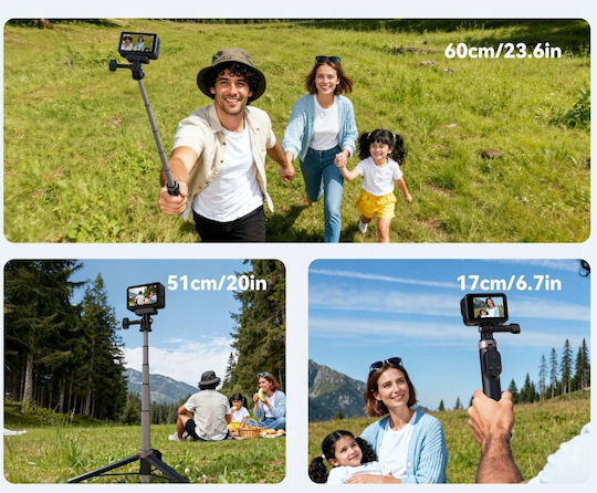 Tripod Selfie Stick Telesin + Remote Control 80m GoPro 13 12 11 10 9 Max Max2 2 S1-css-08 Sb11636