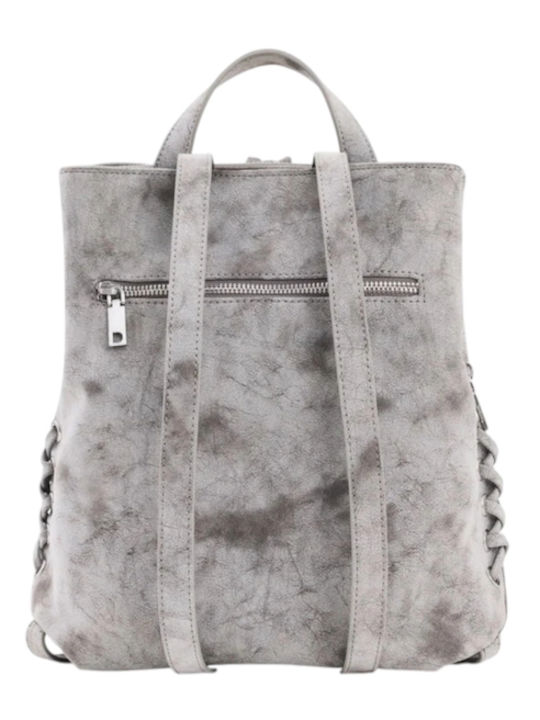 Set Gestrickte Damen Rucksack Tasche Grau
