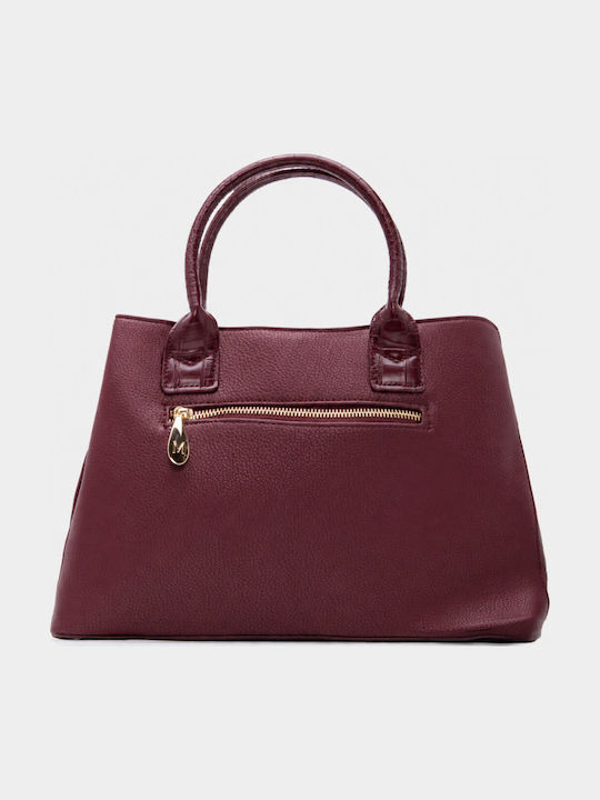 Fabric Women's Handbag Crossbody Croco Burgundy