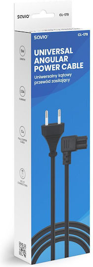 Savio Euro - IEC C7 Netzkabel 5m Schwarzes