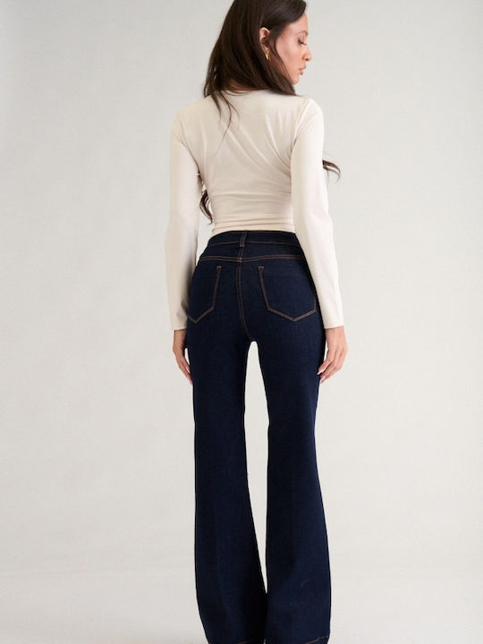 Damen Jeans Hosen Mit Rissen Beinin Stil Ausgestellt