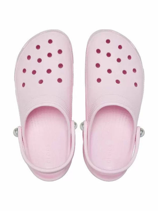 Crocs Classic Platform Pearl Γυναικεία Σαμπό Ροζ
