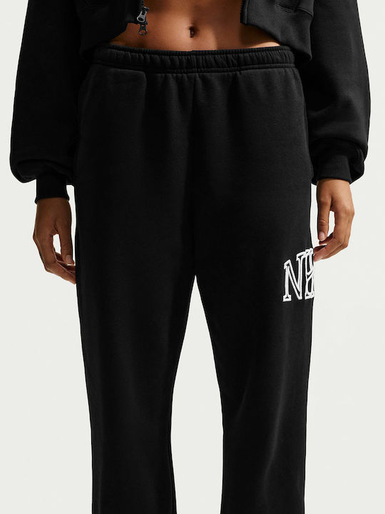 Studio Fleece Παντελόνι Φόρμας Fleece Μαυρο
