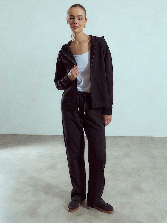 Celestino Women's Sweatpants Fleece Lining Black