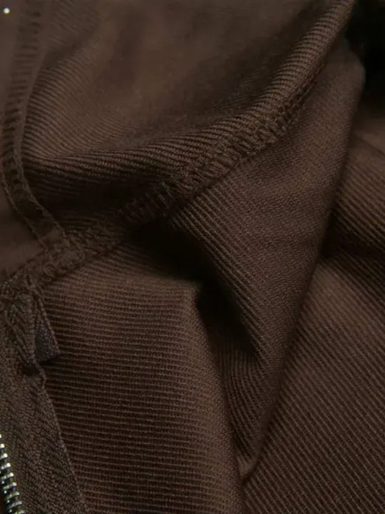 Kids Sweatpants Set With Jacket Dark Brown