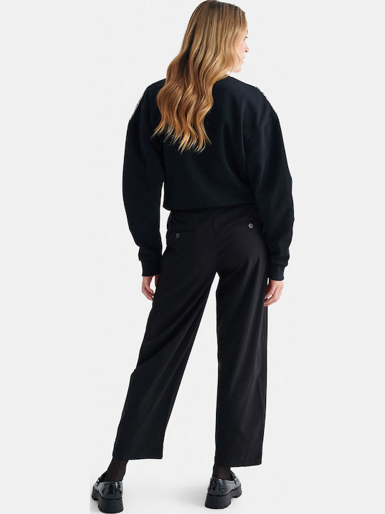 attrattivo Women's Fabric Trousers Black attrattivo Women's Fabric Trousers Black
