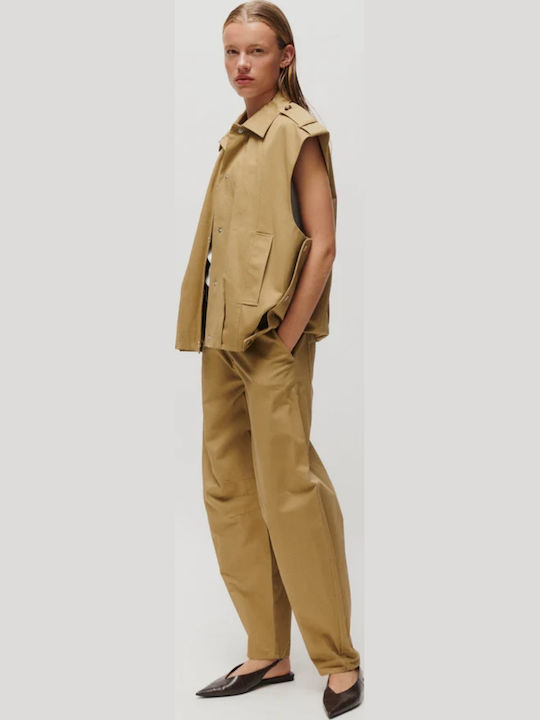 Damen Stoffhose in Schlank Passform Braun