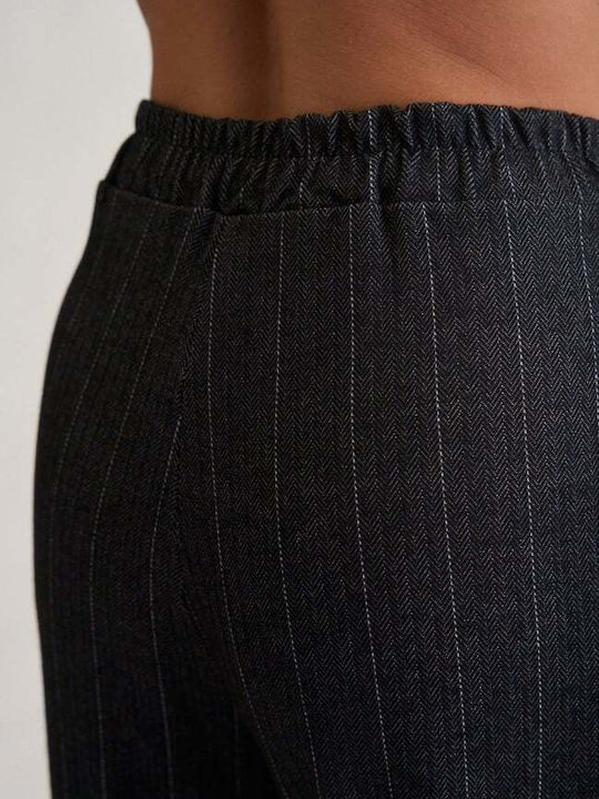 Women's Black Kit with Striped Trousers