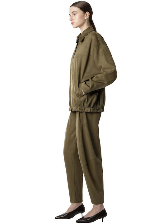 Moutaki Women's Fabric Trousers Khaki