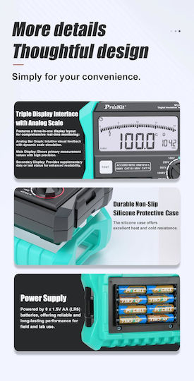 Proskit Digital Multimeter with AC / DC Measurement MT-4103
