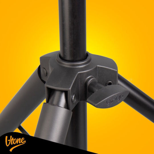V-tone Deluxe G1 Регулируема Сгъваема Стоманена Черна Стойка за Китара Yoke Holder С Гравитационно Активиращо се Рамо Заключване 77-120 См До 10 Кг